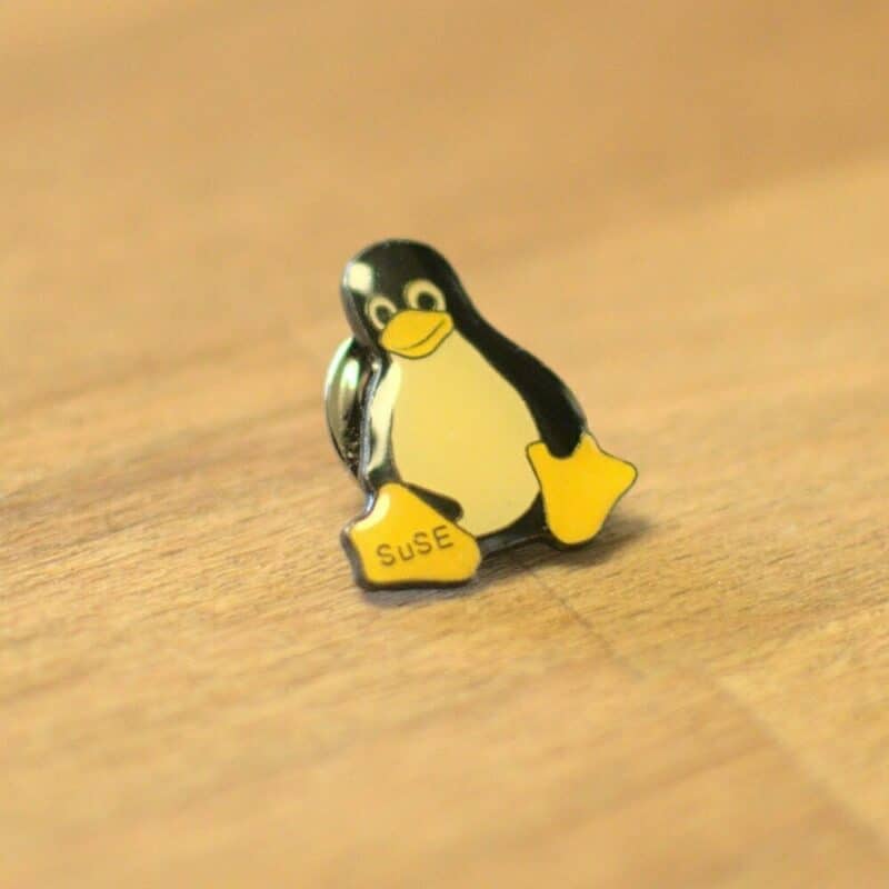 Linux badge med Tux m. SUSE