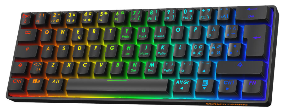 DK470 60% Mechanical Keyboard - Gaming Tastatur - Nordisk - Sort