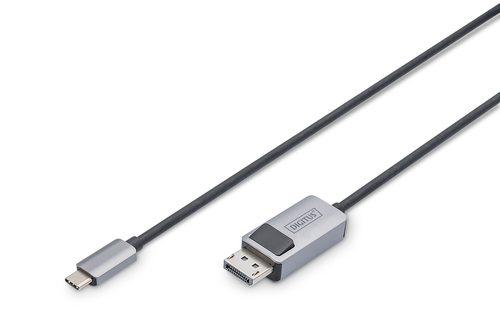 DIGITUS USB 3.2 Anschlusskabel Typ C --> DP St./St. 1m schw.