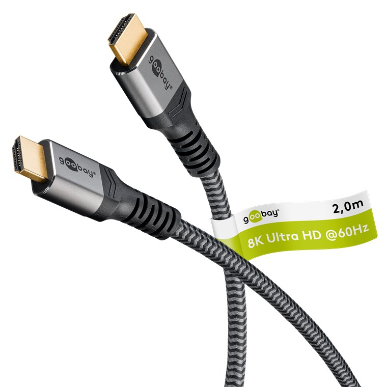 HDMI 2.1 Sleeved - 2m - Sort