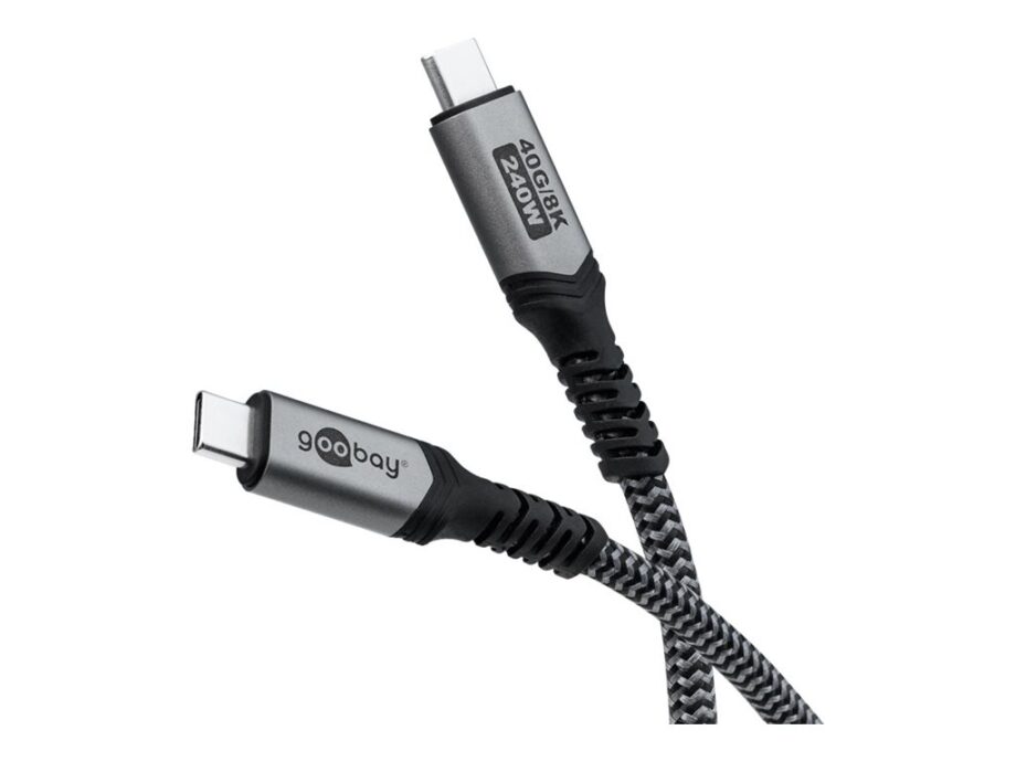 USB-C <-> USB-C - 1.5m - 240 Watt Power Delivery - USB 4.0 / Thunderbolt 4 - Sort