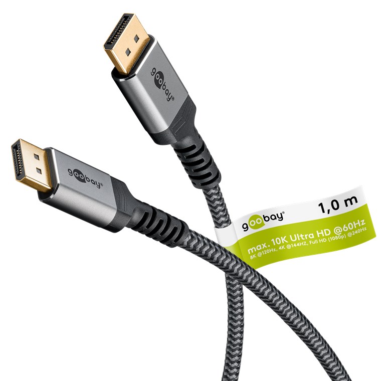 goobay 20 pin DisplayPort han -> 20 pin DisplayPort han 1 m Grå