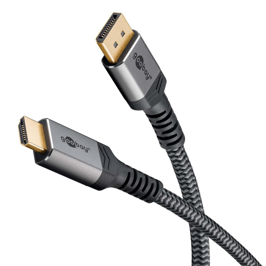 Displayport 1.2 - HDMI 2.0 Sleeved - 3m - Sort