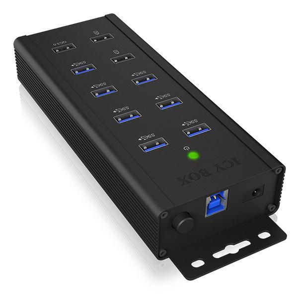 ICY BOX IB-HUB1703-QC3 USB 3.0 HUB 7-Port 7xUSB 3.0; 3xLadeanschluss QC3.0