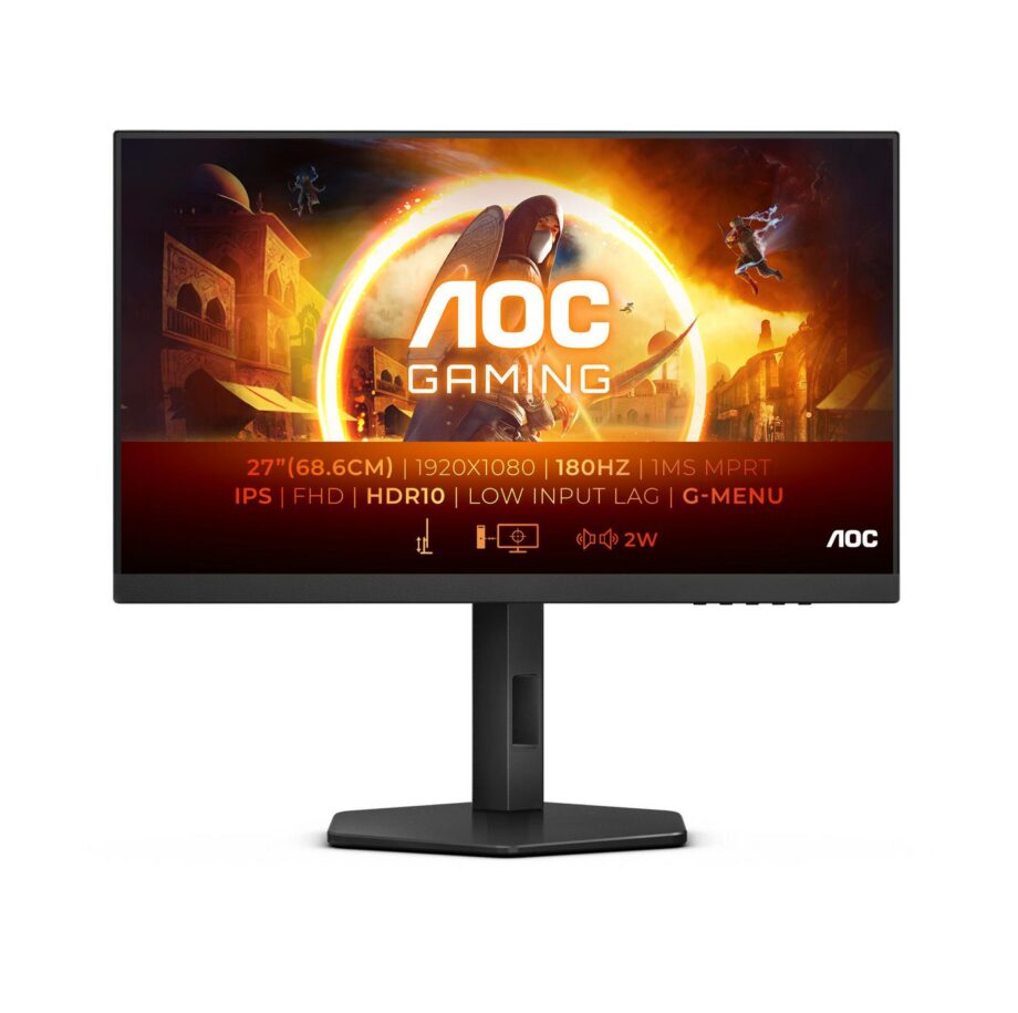 68,6cm/27"" (1920x1080) AOC 27G4X Gaming IPS 180Hz IPS 0,5ms 2xHDMI DP LS HDR 10 Black