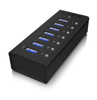 HUB 7Port. Verfügt über 7x USB 3.0 Anschlüsse für Laufwerke ICY BOX